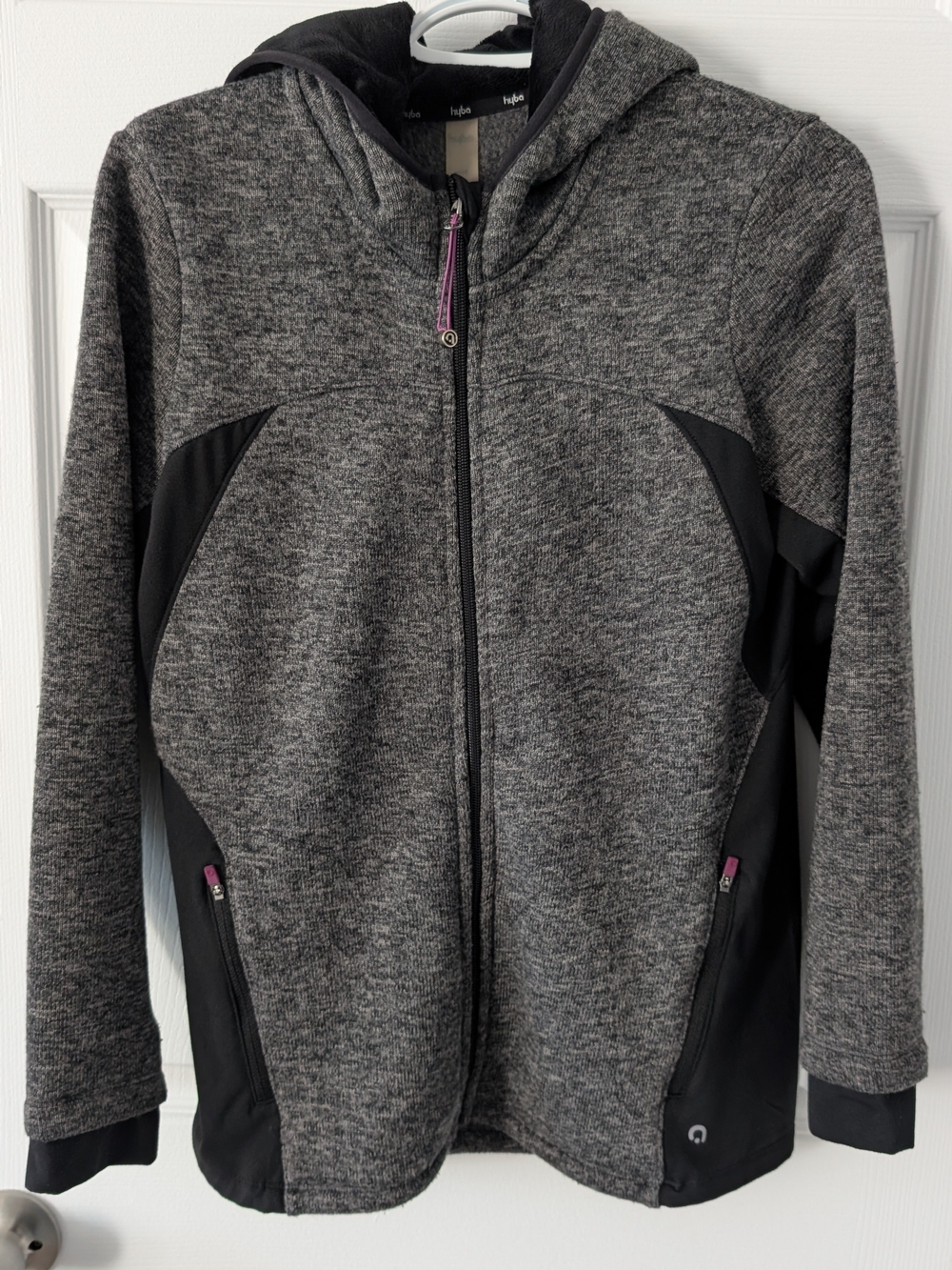 Heather Gray Hooded Utility Jacket with Black Panels by Quechua
